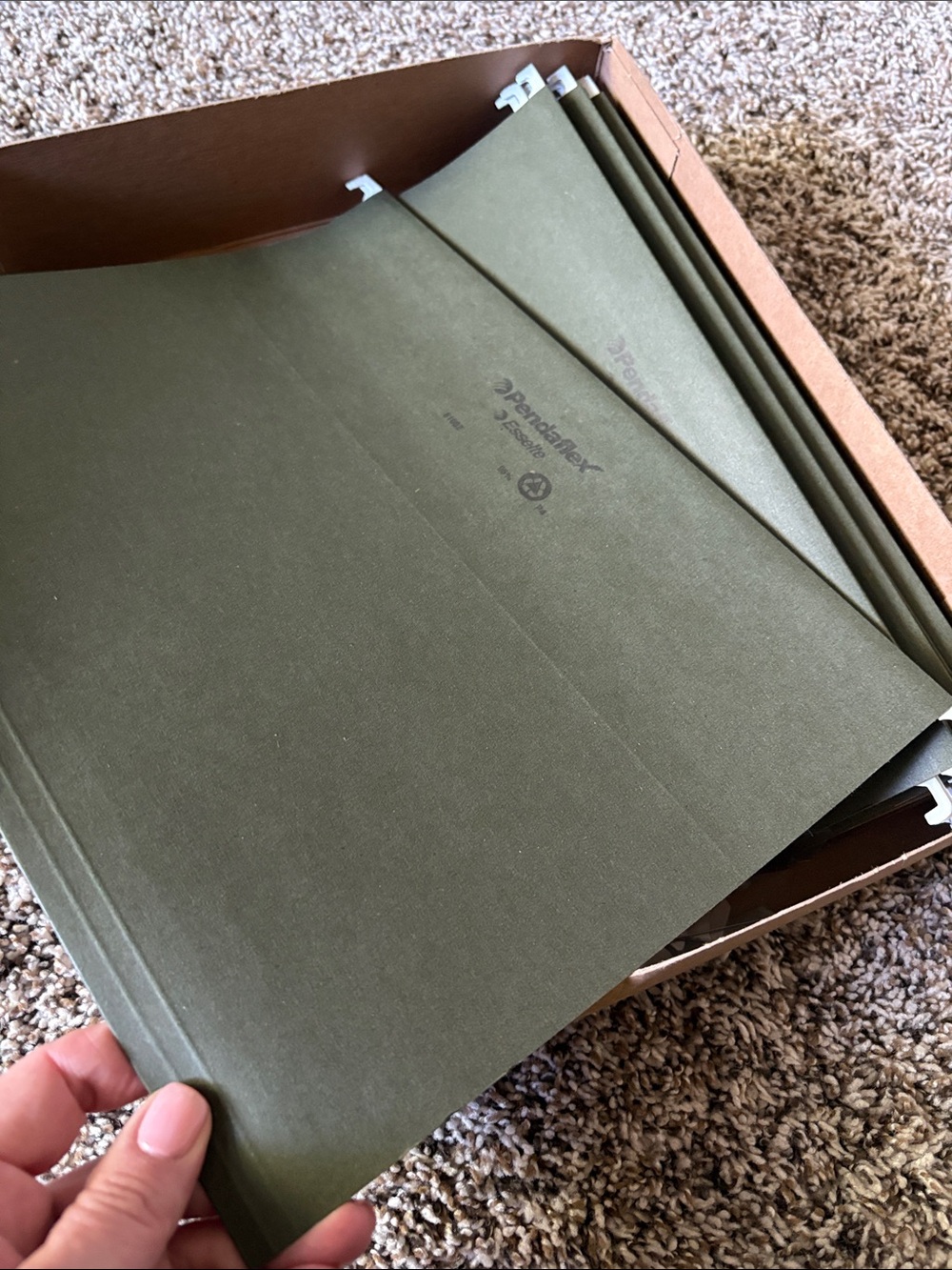 Pendaflex Olive Green Letter Size Hanging File Folders